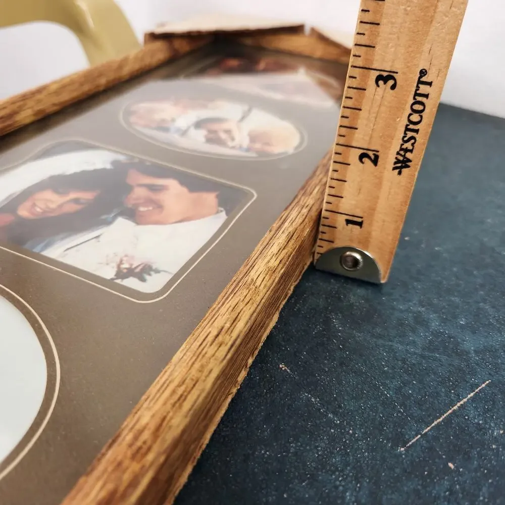 VTG Intercraft Reversible Mat Wood Multi Picture Frame Retro Wall Hanging Decor